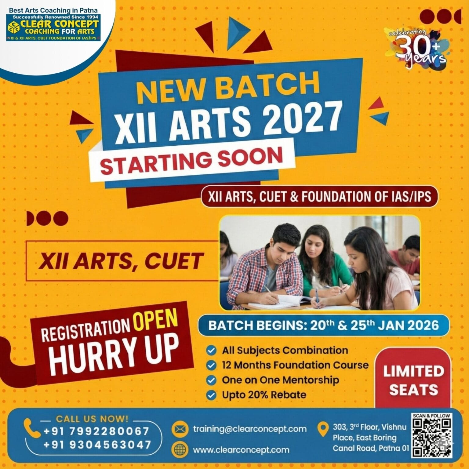 New Batch for Class XII Arts 2027 & CUET (Starting January 2026) – Best ...
